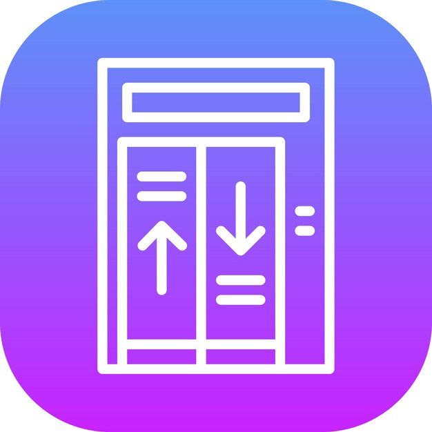 Ilustración del icono vectorial de Elrvator del conjunto de iconos de Servicios Hoteleros