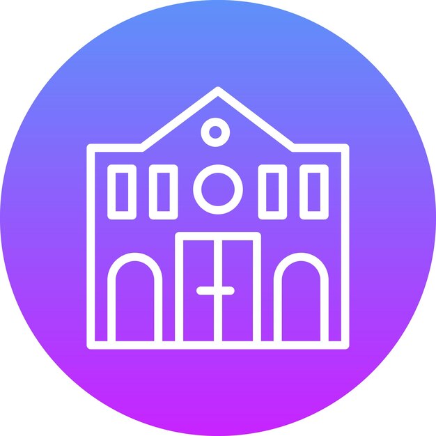 Ilustración del icono vectorial de la embajada del conjunto de iconos de la diplomacia