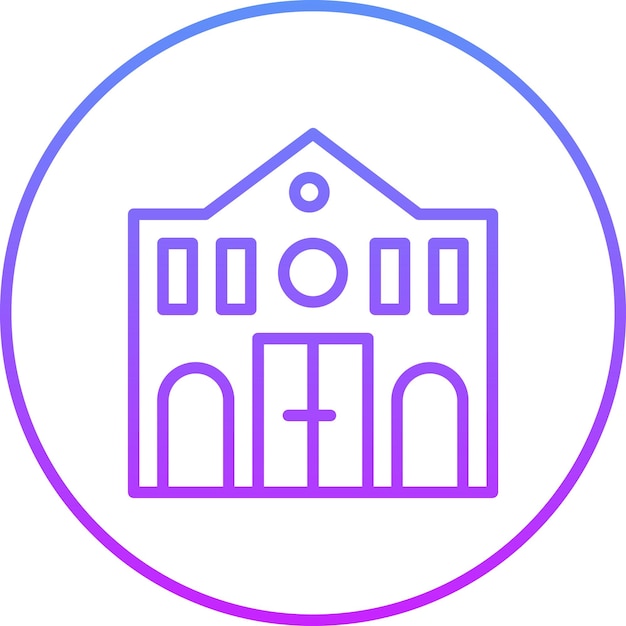 Ilustración del icono vectorial de la embajada del conjunto de iconos de la diplomacia