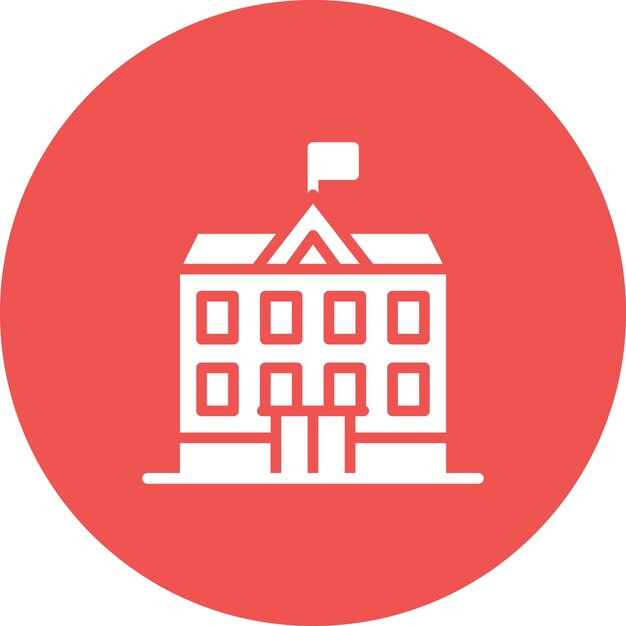 Ilustración del icono vectorial de la embajada del conjunto de iconos de inmigración