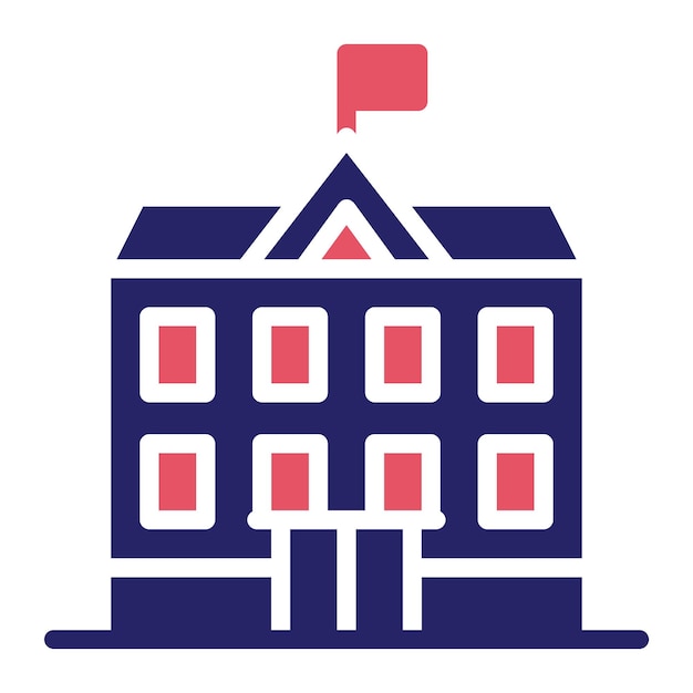 Ilustración del icono vectorial de la embajada del conjunto de iconos de inmigración