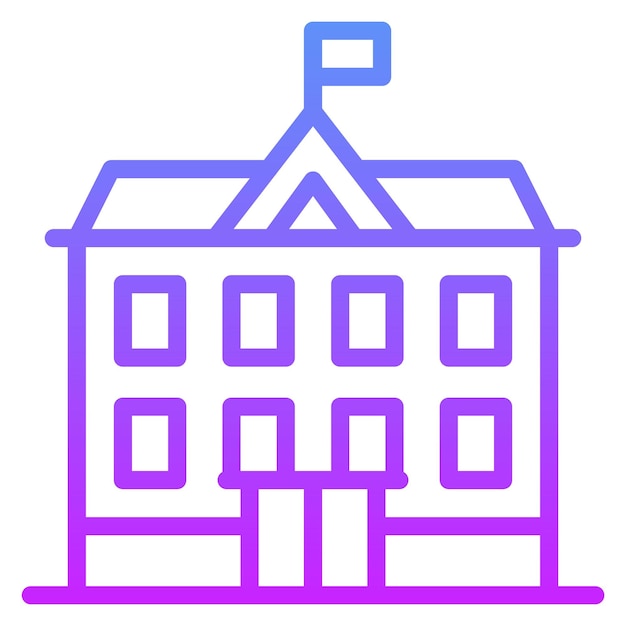 Ilustración del icono vectorial de la embajada del conjunto de iconos de inmigración