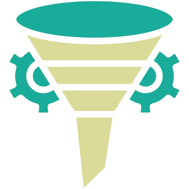 Ilustración del icono vectorial del embudo del conjunto de iconos de gestión de proyectos