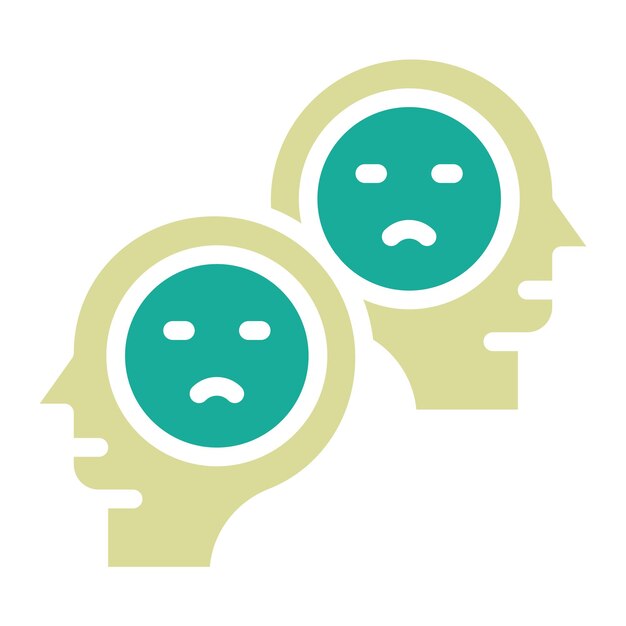 Ilustración del icono vectorial de la emoción bipolar del conjunto de iconos de salud mental