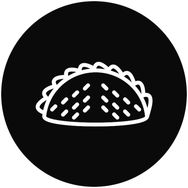 Ilustración del icono vectorial de Empanada del conjunto de iconos de Street Food