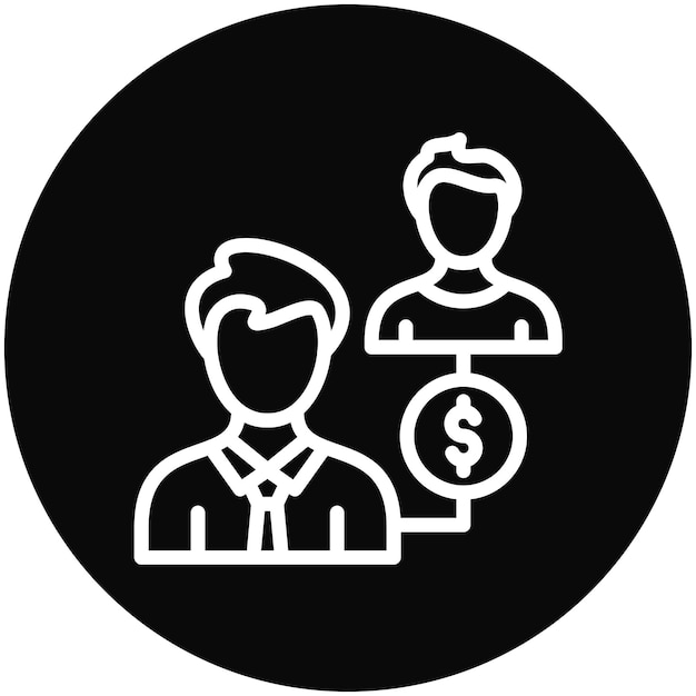 Ilustración del icono vectorial del empleador del conjunto de iconos de Gig Economy