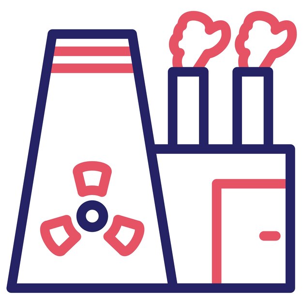 Ilustración del icono vectorial de energía nuclear del conjunto de iconos de energía sostenible