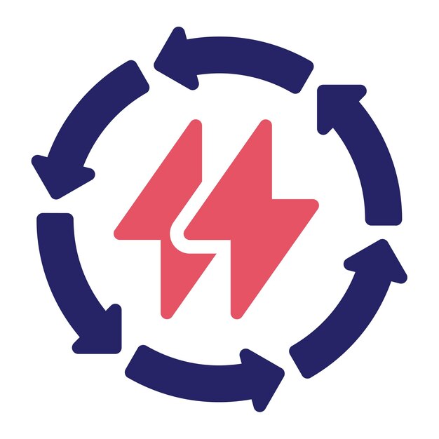 Ilustración del icono vectorial de energía renovable del conjunto de iconos de energía nuclear
