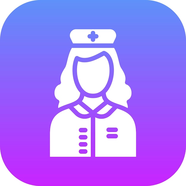 Ilustración del icono vectorial de la enfermera del conjunto de iconos de chequeo de salud