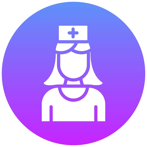 Ilustración del icono vectorial de la enfermera del conjunto de iconos de la farmacia
