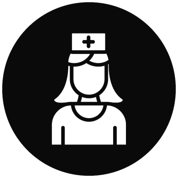 Ilustración del icono vectorial de la enfermera del conjunto de iconos de la farmacia