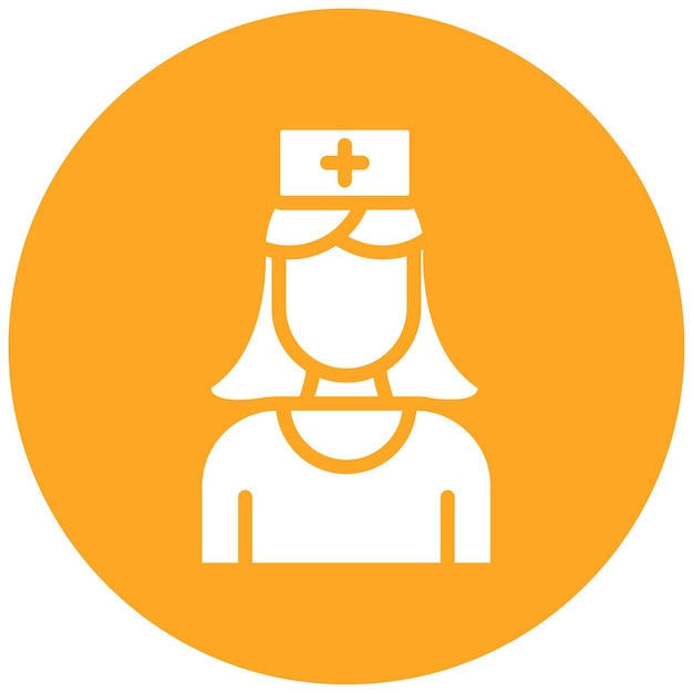 Ilustración del icono vectorial de la enfermera del conjunto de iconos de la farmacia