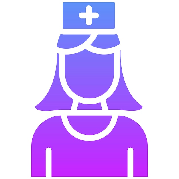 Ilustración del icono vectorial de la enfermera del conjunto de iconos de la farmacia