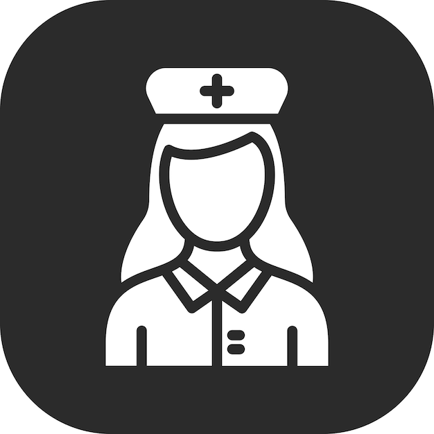 Ilustración del icono vectorial de la enfermera del conjunto de iconos de Medicina I