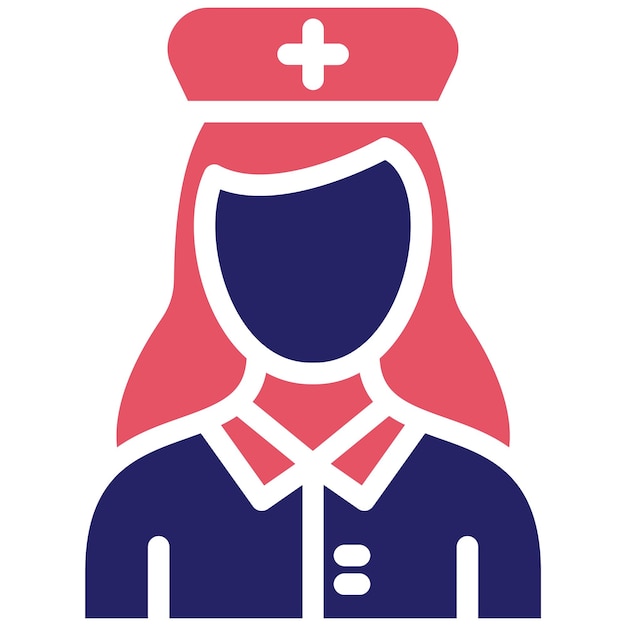 Ilustración del icono vectorial de la enfermera del conjunto de iconos de Medicina I