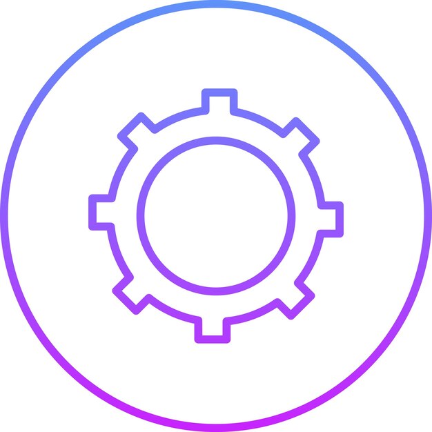 Ilustración del icono vectorial de engranajes del conjunto de iconos de ingeniería