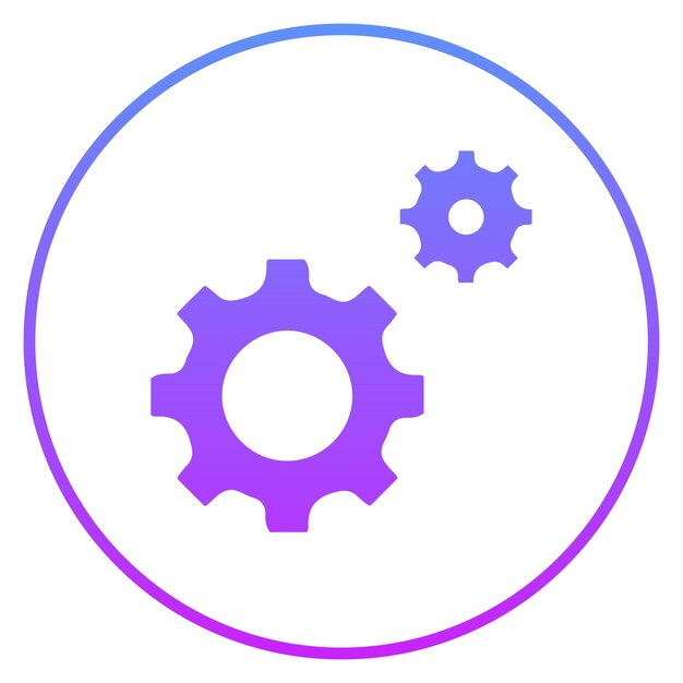 Ilustración del icono vectorial de engranajes del conjunto de iconos de reparación de automóviles