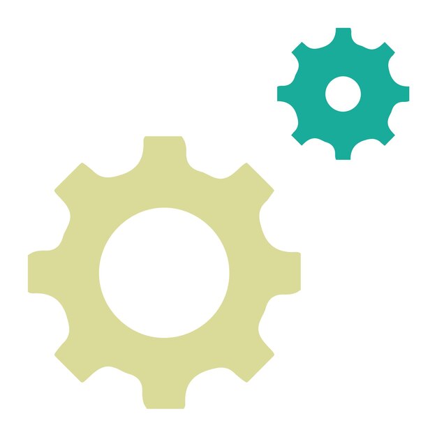 Ilustración del icono vectorial de engranajes del conjunto de iconos de reparación de automóviles