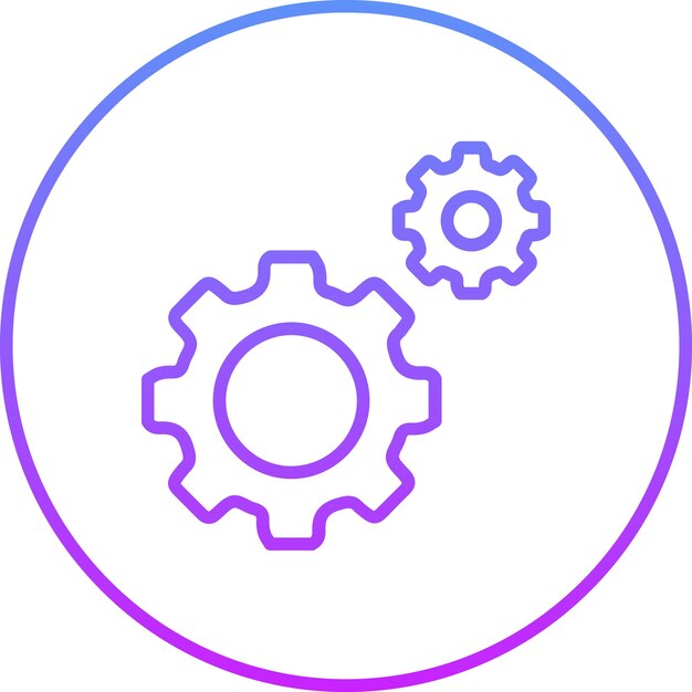 Ilustración del icono vectorial de engranajes del conjunto de iconos de reparación de automóviles