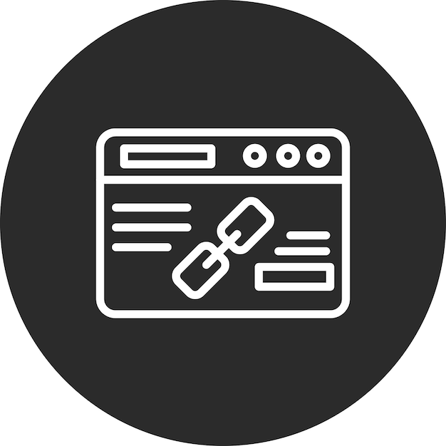 Ilustración del icono vectorial de enlace del conjunto de iconos SEO y SEM
