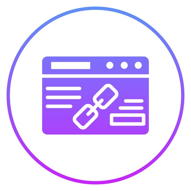 Ilustración del icono vectorial de enlace del conjunto de iconos SEO y SEM