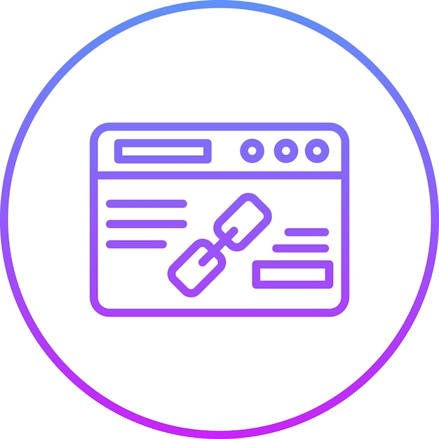 Ilustración del icono vectorial de enlace del conjunto de iconos SEO y SEM
