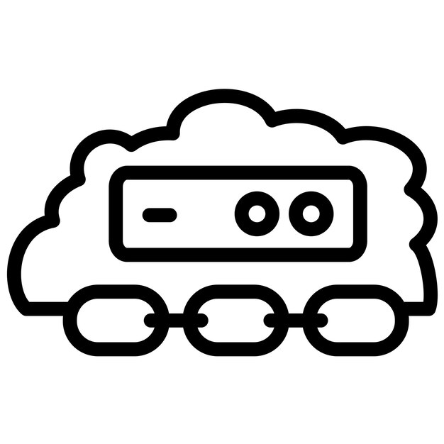 Ilustración del icono vectorial de enlace en la nube del conjunto de iconos de computación en la nube