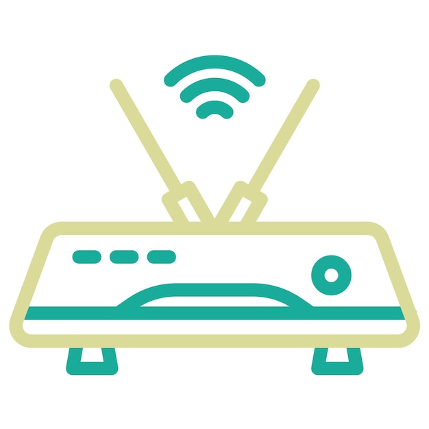 Ilustración del icono vectorial del enrutador del conjunto de iconos de dispositivos electrónicos