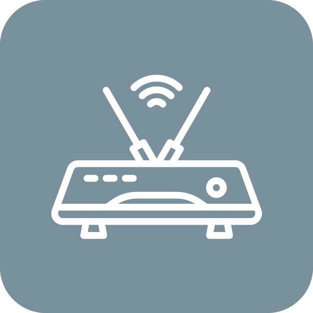 Ilustración del icono vectorial del enrutador del conjunto de iconos de dispositivos electrónicos
