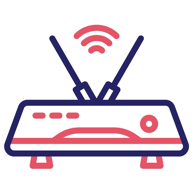 Ilustración del icono vectorial del enrutador del conjunto de iconos de dispositivos electrónicos
