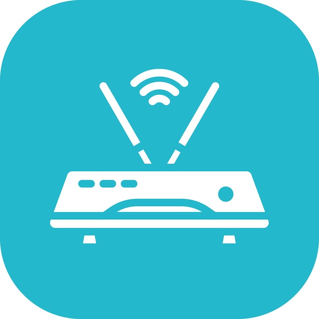 Ilustración del icono vectorial del enrutador del conjunto de iconos de dispositivos electrónicos