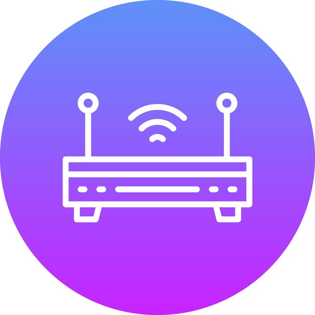 Ilustración del icono vectorial del enrutador inalámbrico del conjunto de iconos de computadora y hardware