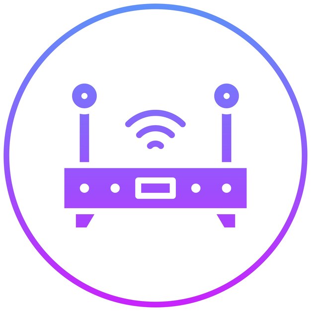 Ilustración del icono vectorial del enrutador Wi-Fi del conjunto de iconos de la ciudad inteligente