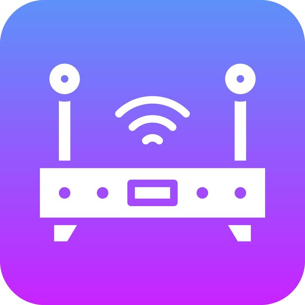 Ilustración del icono vectorial del enrutador Wi-Fi del conjunto de iconos de la ciudad inteligente