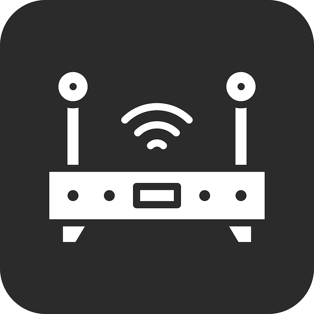 Ilustración del icono vectorial del enrutador Wi-Fi del conjunto de iconos de la ciudad inteligente