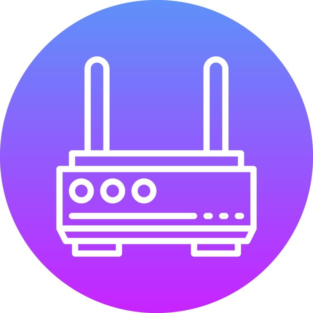 Ilustración del icono vectorial del enrutador Wi-Fi del conjunto de iconos del hogar inteligente