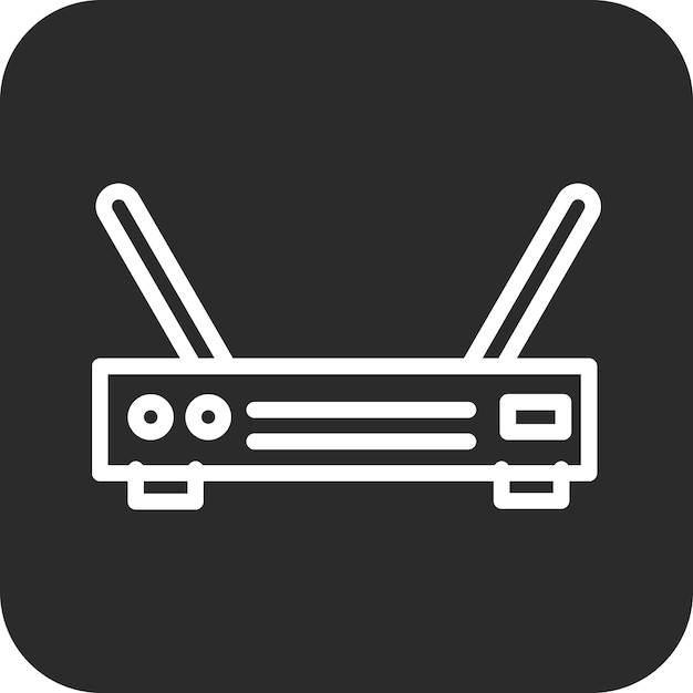 Ilustración del icono vectorial del enrutador Wi-Fi del conjunto de iconos de tecnología