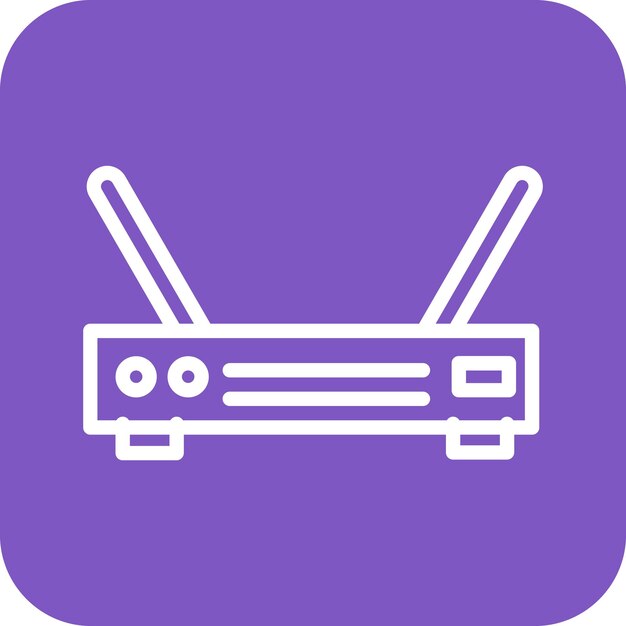 Ilustración del icono vectorial del enrutador Wi-Fi del conjunto de iconos de tecnología