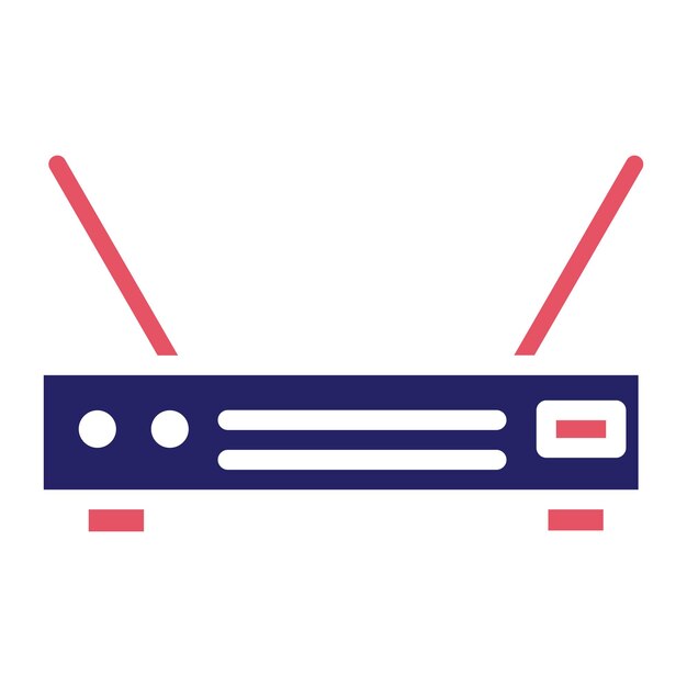 Ilustración del icono vectorial del enrutador Wi-Fi del conjunto de iconos de tecnología