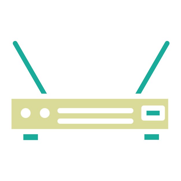 Ilustración del icono vectorial del enrutador Wi-Fi del conjunto de iconos de tecnología
