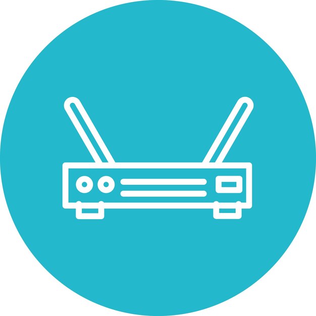 Ilustración del icono vectorial del enrutador Wi-Fi del conjunto de iconos de tecnología