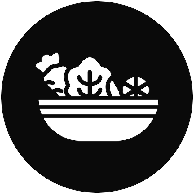 Ilustración del icono vectorial de ensalada del conjunto de iconos de catering