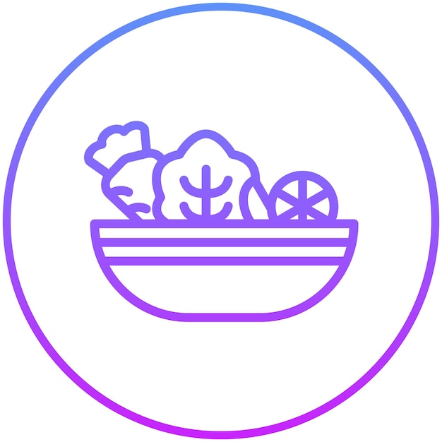 Ilustración del icono vectorial de ensalada del conjunto de iconos de catering