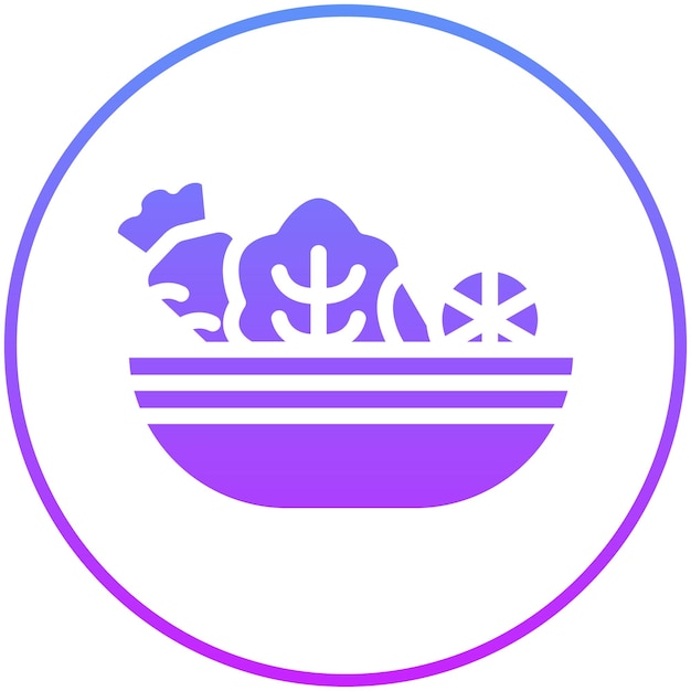 Ilustración del icono vectorial de ensalada del conjunto de iconos de catering