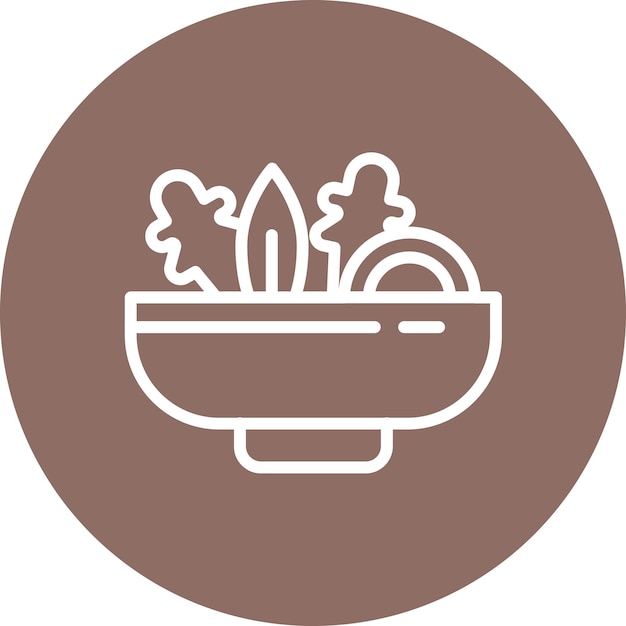 Ilustración del icono vectorial de ensalada del conjunto de iconos del restaurante