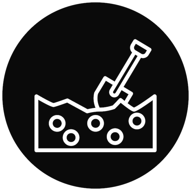 Ilustración del icono vectorial de entierro del conjunto de iconos funerarios