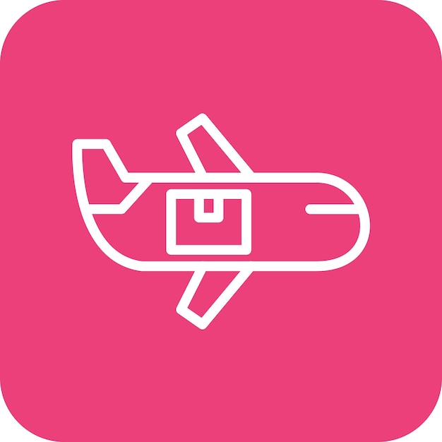 Ilustración del icono vectorial de entrega de aviones del conjunto de iconos de entrega y logística