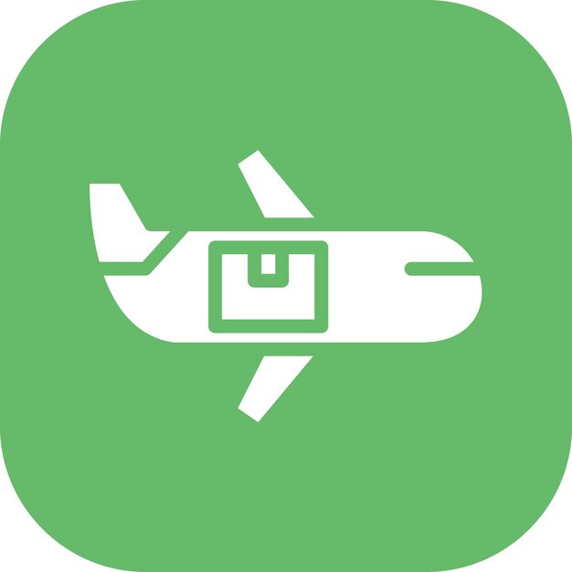 Ilustración del icono vectorial de entrega de aviones del conjunto de iconos de entrega y logística