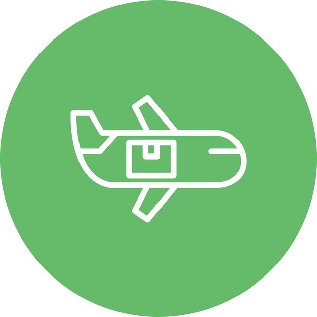 Ilustración del icono vectorial de entrega de aviones del conjunto de iconos de entrega y logística