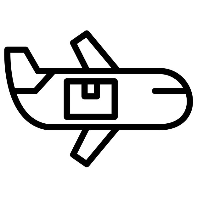 Ilustración del icono vectorial de entrega de aviones del conjunto de iconos de entrega y logística